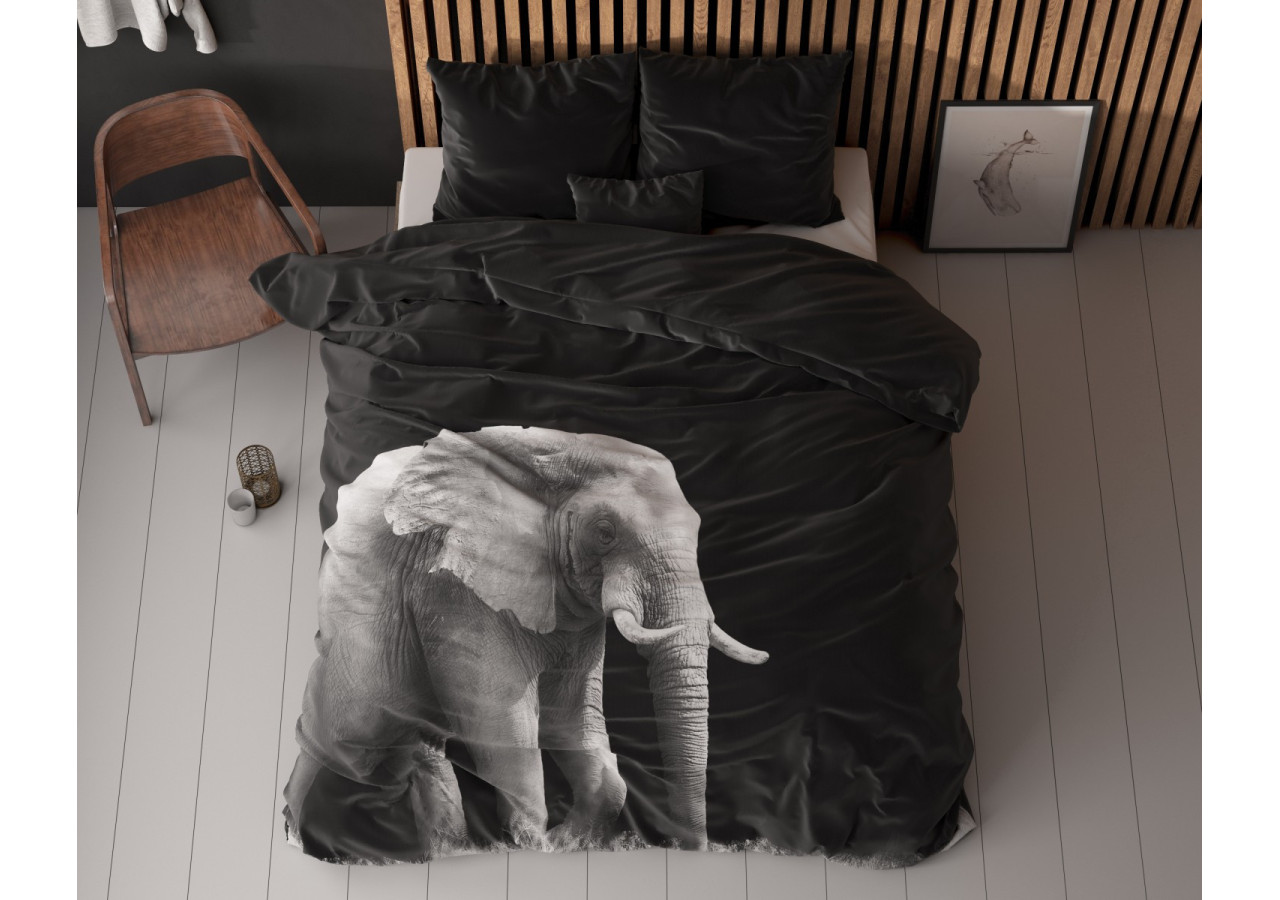 Housse de couette Elephant - Noir 200 x 200/220 cm - 17021301 - Royal Textile