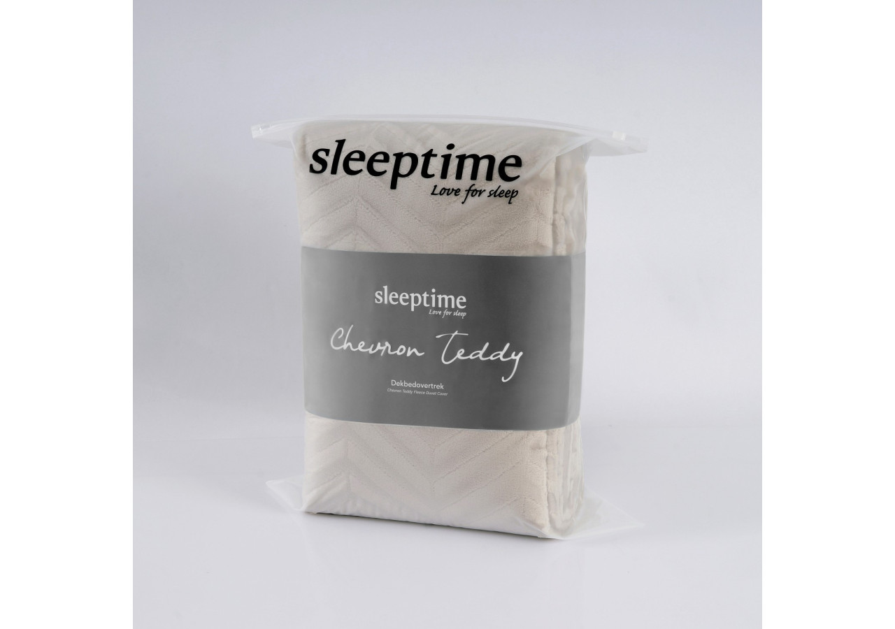 Housse de couette Teddy Chevron Taupe - Douceur et Élégance 240 x 200/220 - 17023145 - Royal Textile