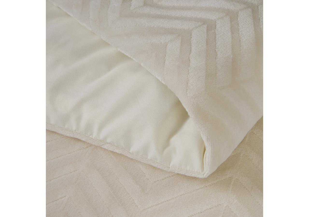 Housse de couette Teddy Chevron Crème - Douceur et Élégance 240 x 200/220 - 17023142 - Royal Textile