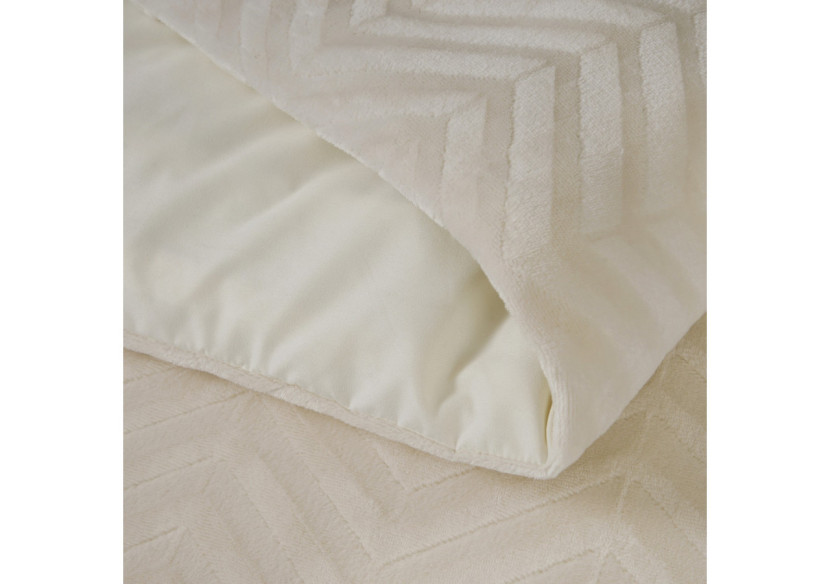 Housse de couette Teddy Chevron Crème - Douceur et Élégance 240 x 200/220 - 17023142 - Royal Textile