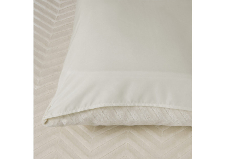 Housse de couette Teddy Chevron Crème - Douceur et Élégance 240 x 200/220 - 17023142 - Royal Textile 2