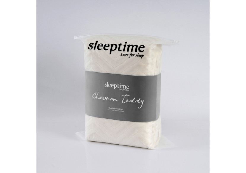 Housse de couette Teddy Chevron Crème - Douceur et Élégance 240 x 200/220 - 17023142 - Royal Textile