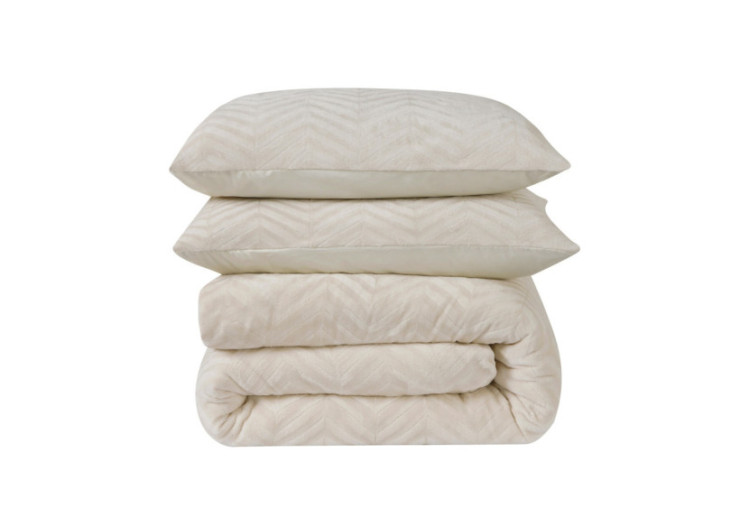 Housse de Couette Teddy Chevron Crème - 140 x 200/220 cm - 17023140 - Royal Textile 2