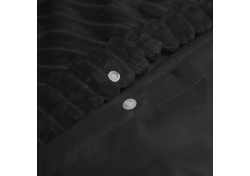 Housse de Couette Rib Teddy Noir - 200x200/220cm pour un confort douillet - 17022288 - Royal Textile