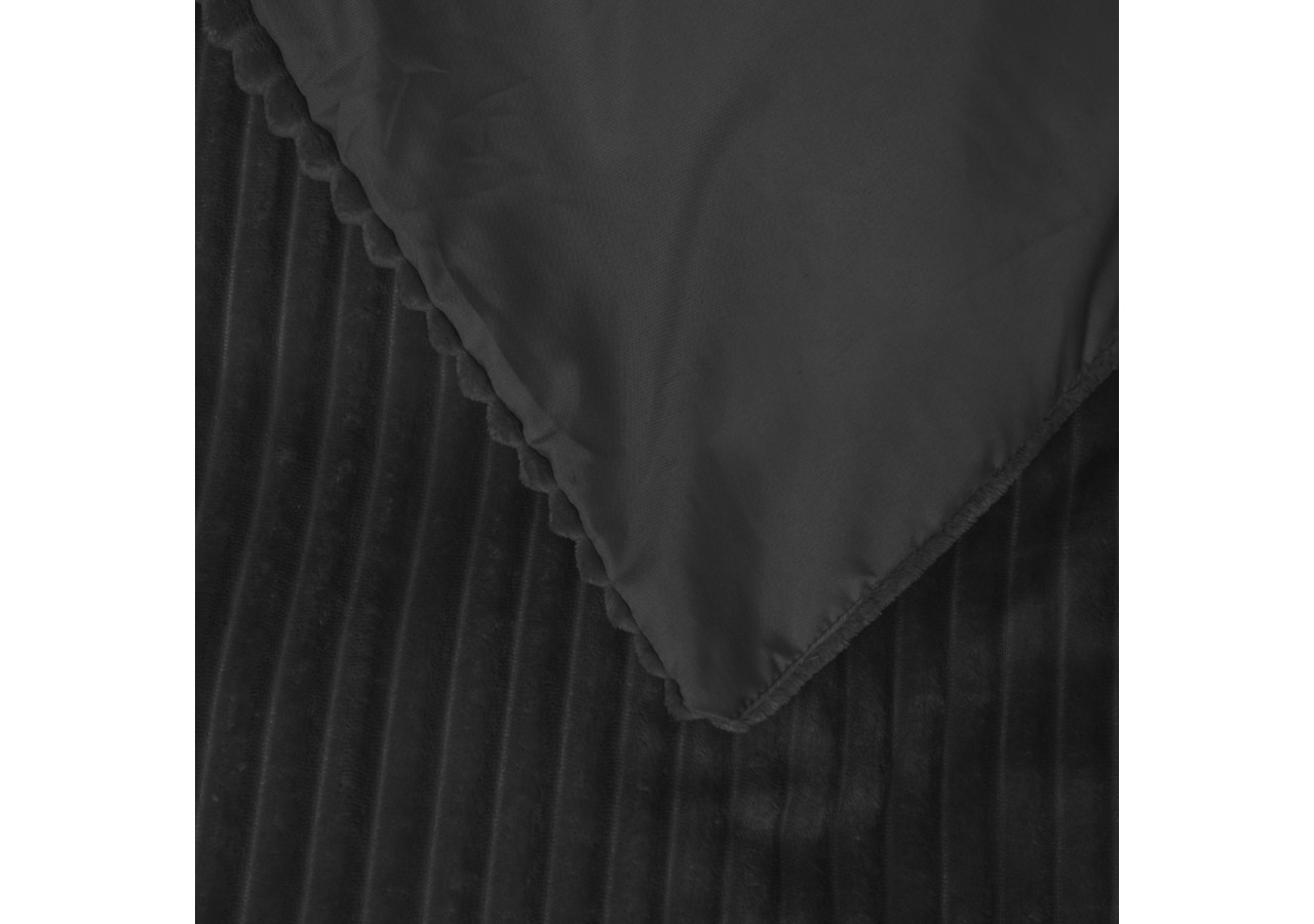 Housse de Couette Rib Teddy Noir - 200x200/220cm pour un confort douillet - 17022288 - Royal Textile