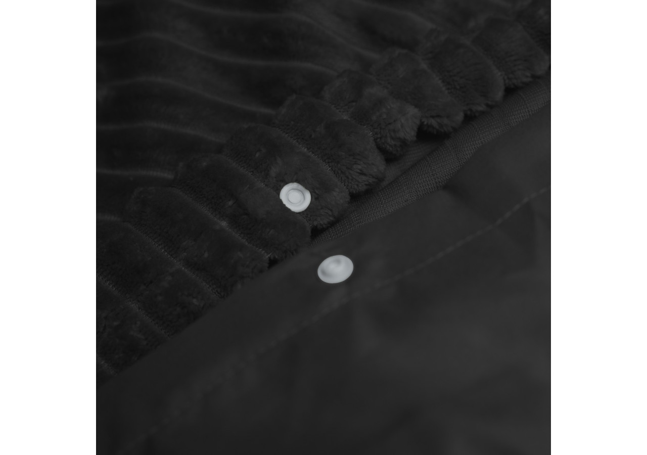 Housse de Couette Rib Teddy Noir - 140x200/220cm pour des nuits chaleureuses - 17022287 - Royal Textile