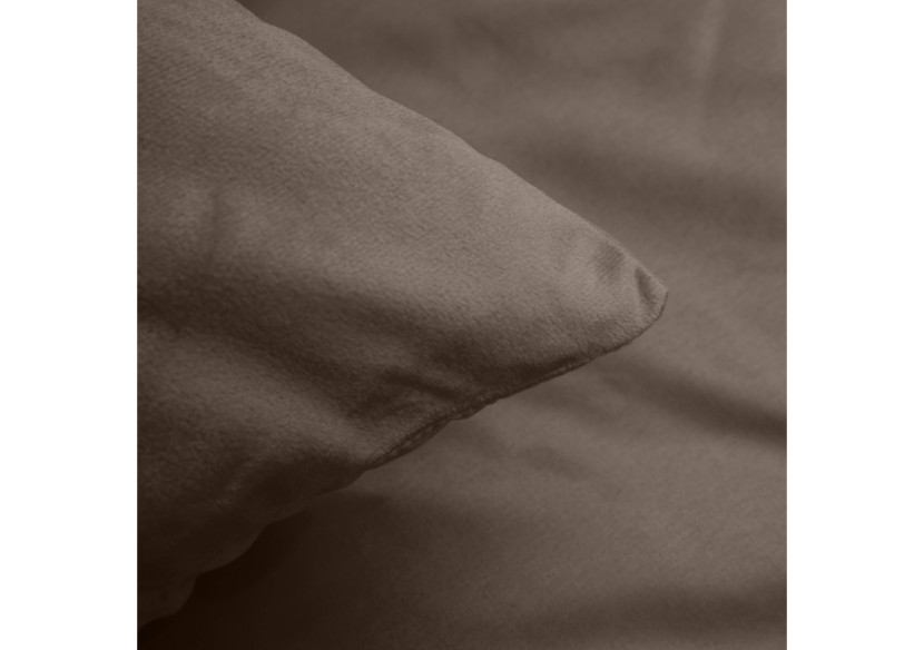 Housse de Couette EMSA Velvet Uni Taupe - 240 x 200/220 cm - 17021260 - Royal Textile