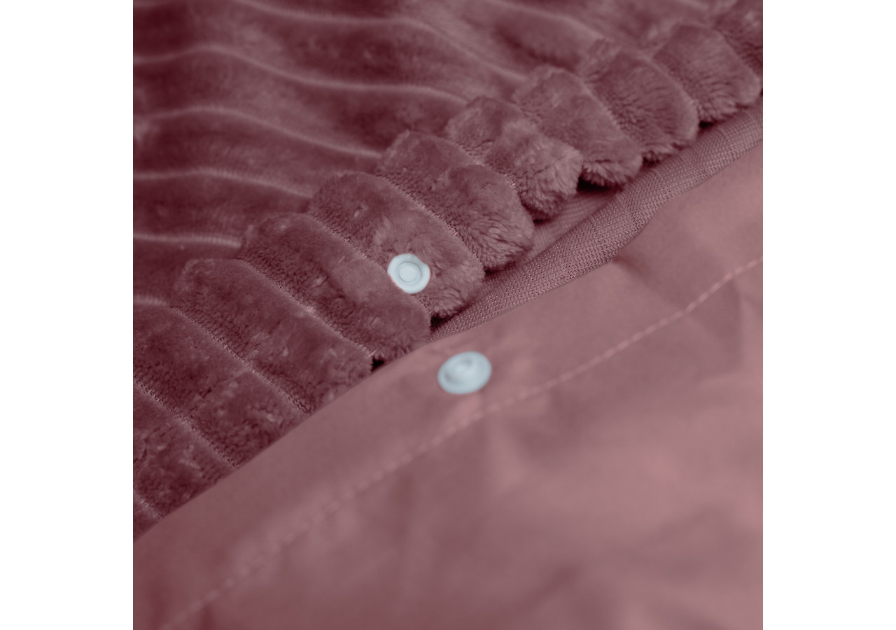 Housse de couette EMSA Rib Teddy - Rose 240 x 200/220 cm en polyester - 17021265 - Royal Textile