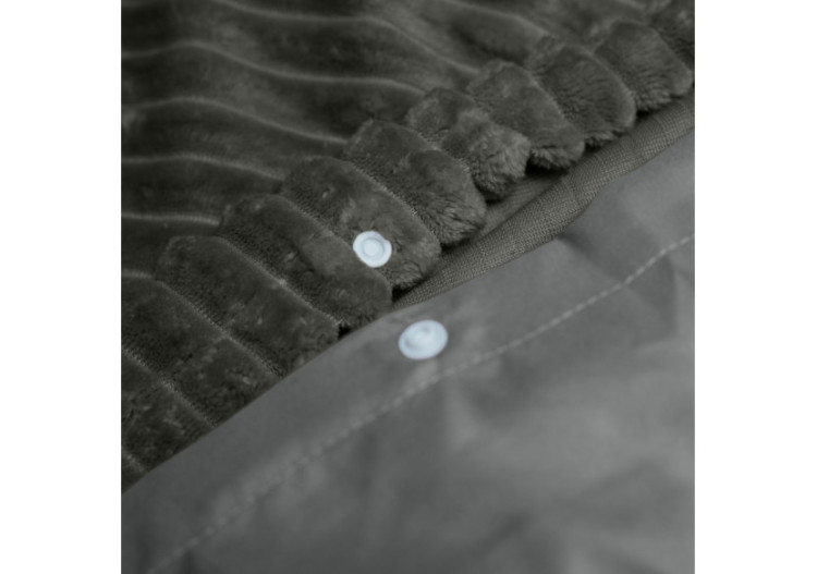 Housse de couette EMSA Rib Teddy - Gris 240 x 200/220 cm en polyester - 17021264 - Royal Textile