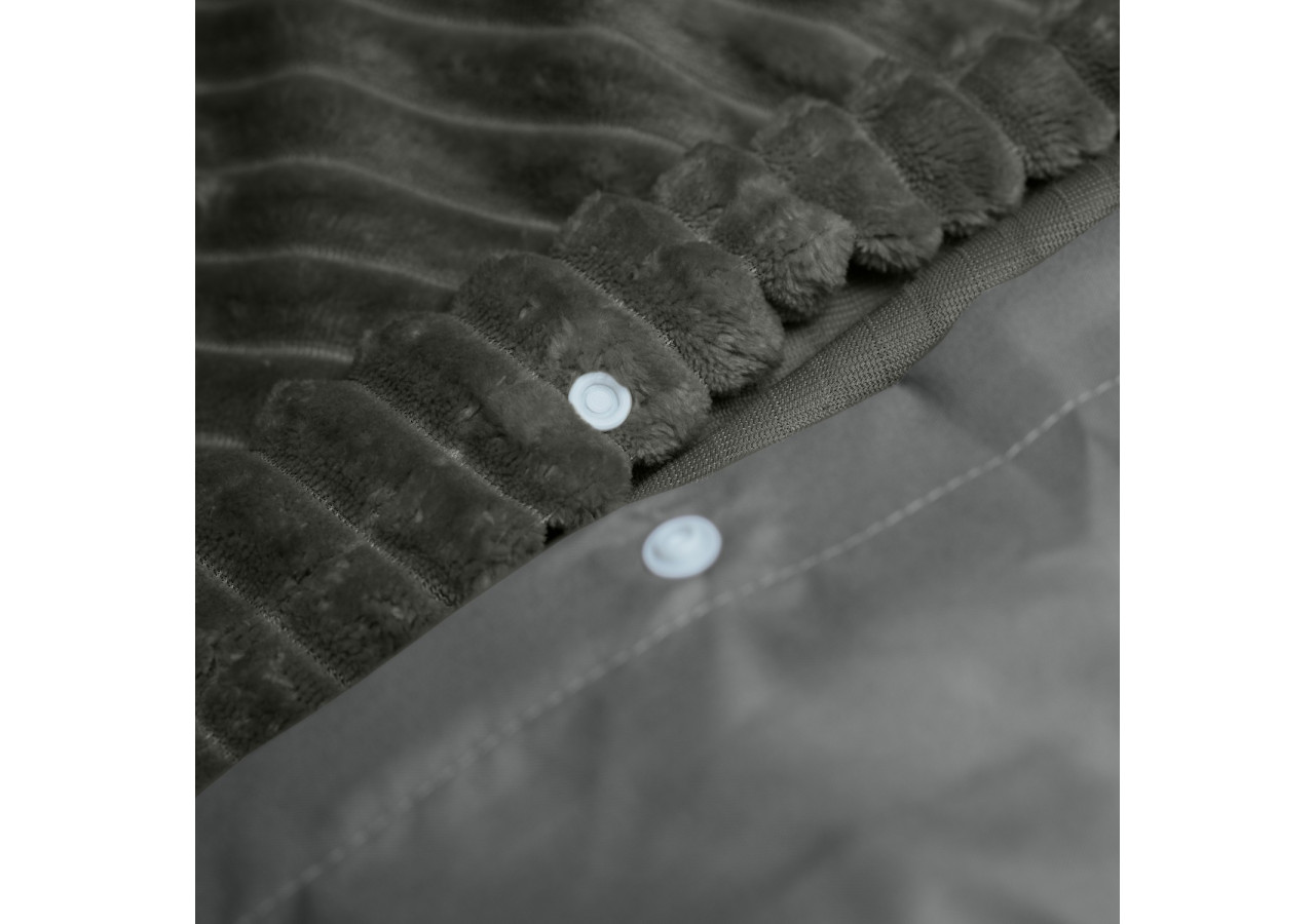 Housse de couette EMSA Rib Teddy - Gris 240 x 200/220 cm en polyester - 17021264 - Royal Textile