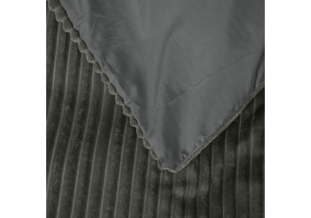 Housse de couette EMSA Rib Teddy - Gris 240 x 200/220 cm en polyester - 17021264 - Royal Textile