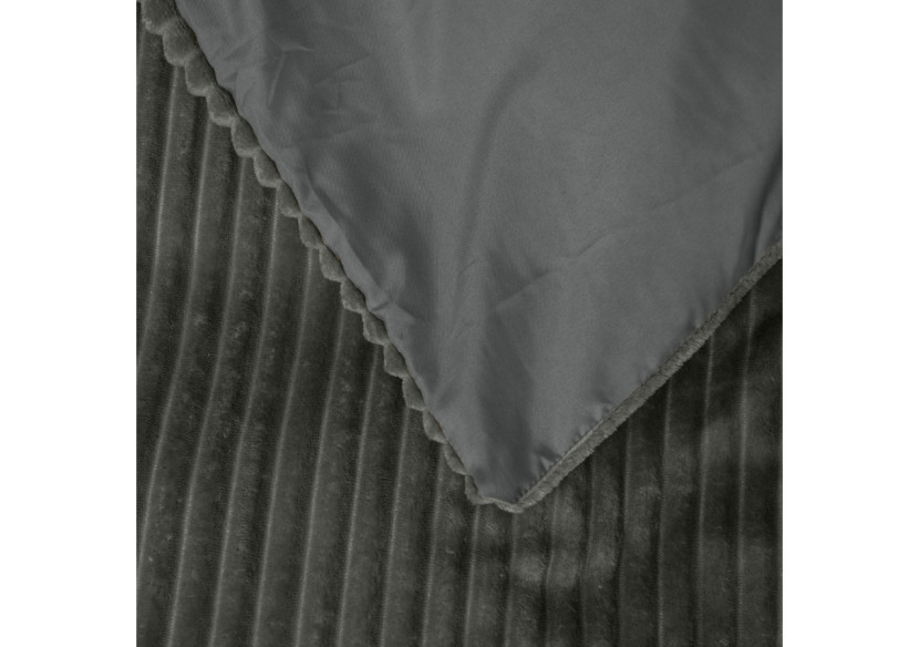 Housse de couette EMSA Rib Teddy - Gris 240 x 200/220 cm en polyester - 17021264 - Royal Textile
