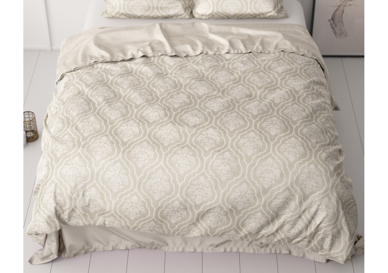 Housse de Couette Yaco Zand - Satin 200 x 200/220 cm pour un Confort Luxueux - 17019236 - Royal Textile