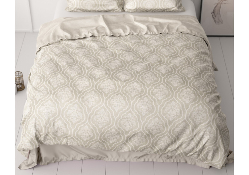 Housse de Couette Yaco Zand - Satin 200 x 200/220 cm pour un Confort Luxueux - 17019236 - Royal Textile