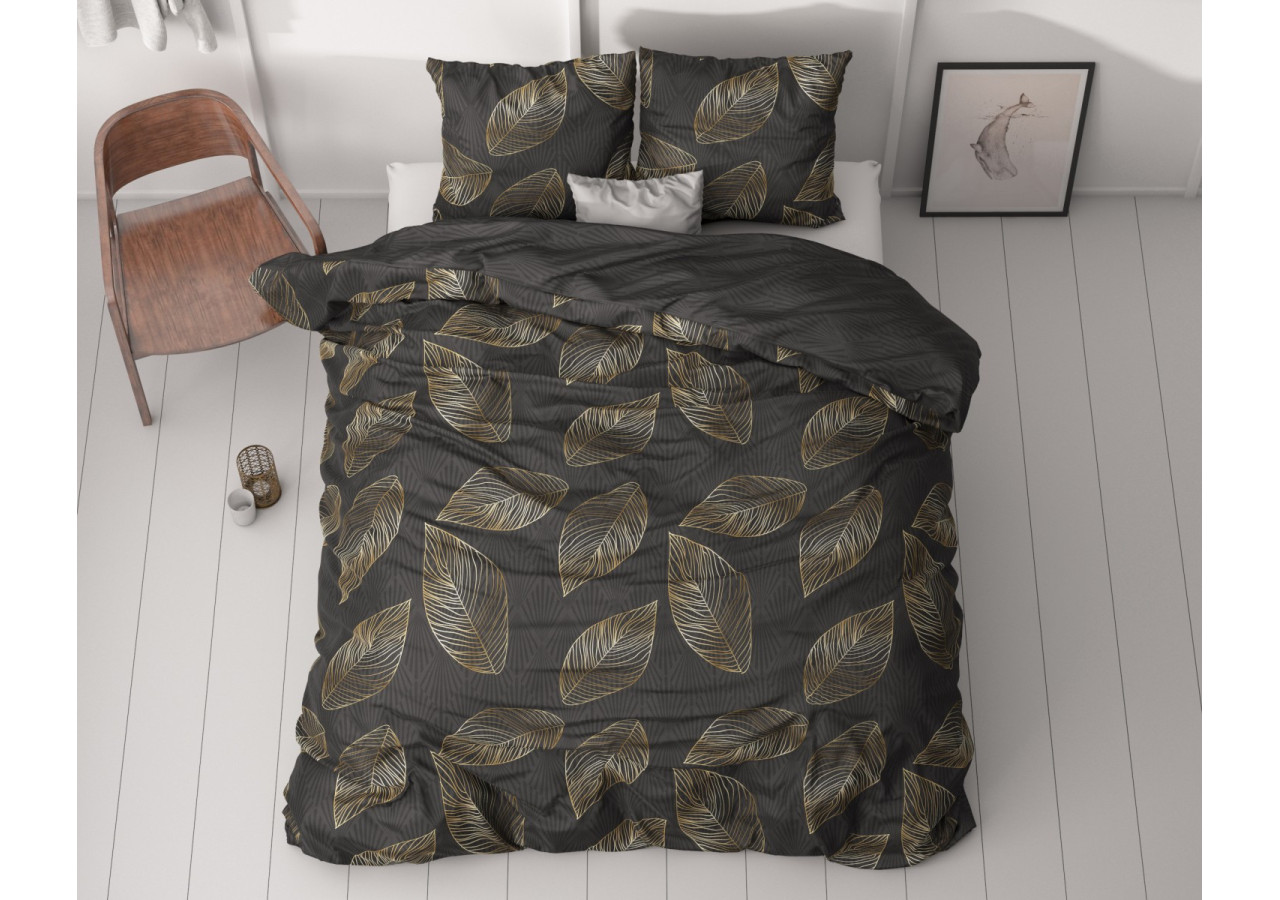 Housse de Couette Sergio Bruin 140 x 200/220 - Satin de Coton 100% et Confort Optimal - 17019232 - Royal Textile