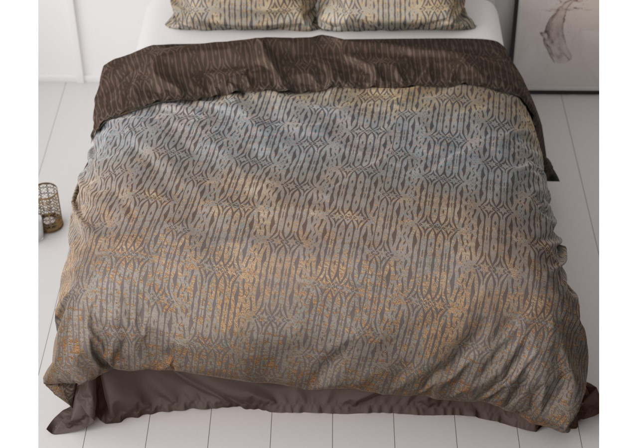 Housse de Couette Seba Taupe - Luxe en Satin de Coton 140 x 220 cm - 17019229 - Royal Textile