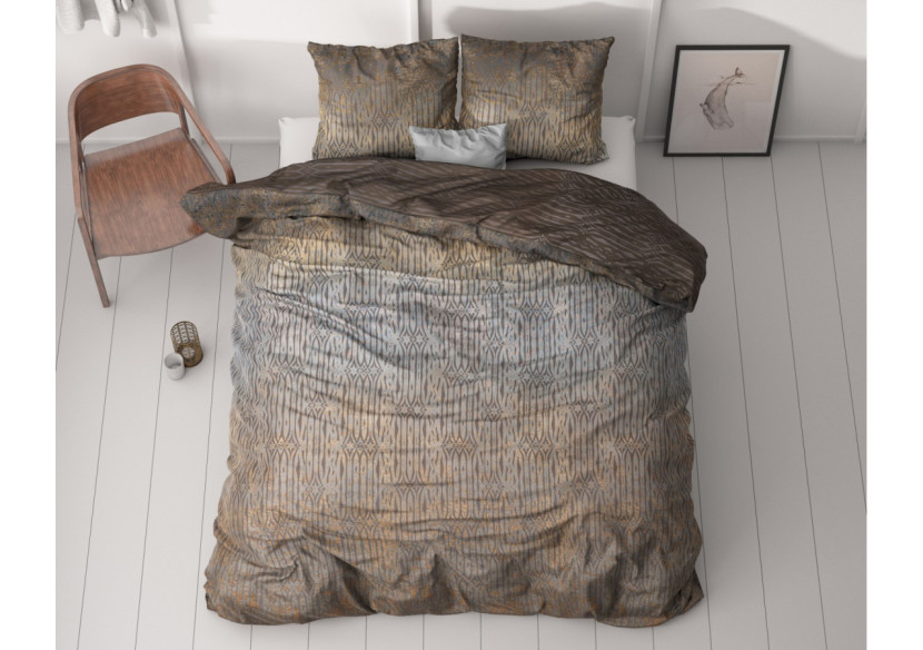 Housse de Couette Seba Taupe - Luxe en Satin de Coton 140 x 220 cm - 17019229 - Royal Textile