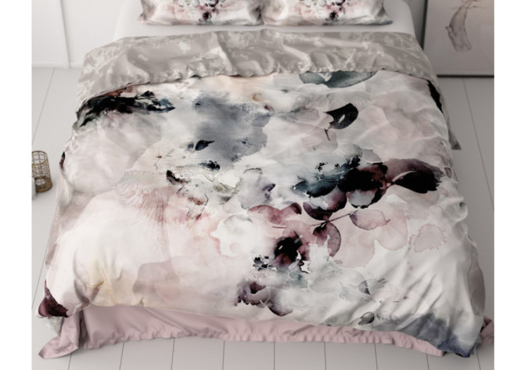 Couvre-lit Flor Grijs - Satin de coton 140 x 200/220 cm - 17019223 - Royal Textile