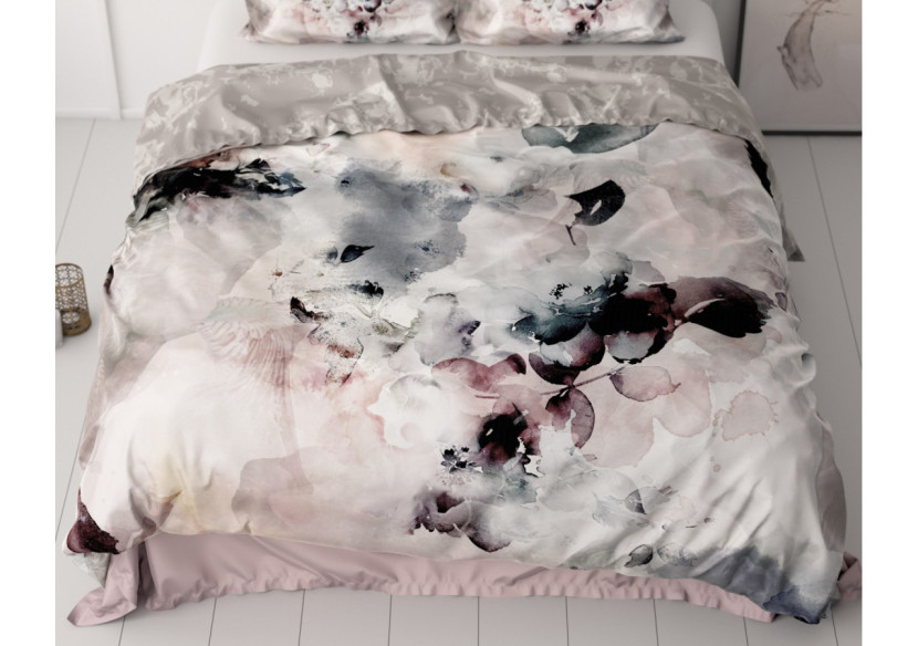 Couvre-lit Flor Grijs - Satin de coton 140 x 200/220 cm - 17019223 - Royal Textile