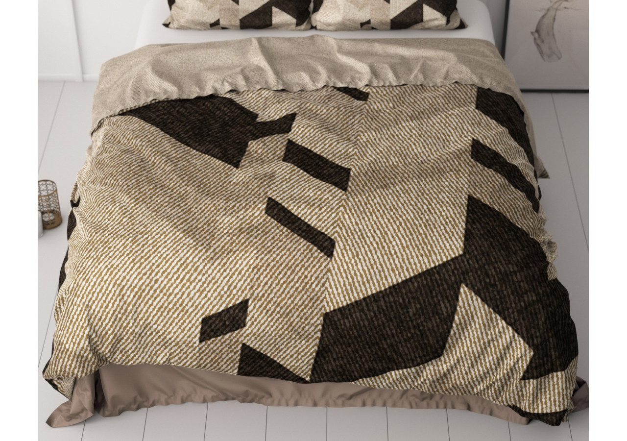 Housse de Couette Gaby Taupe - Satin de Coton 140 x 200/220 cm - 17019220 - Royal Textile