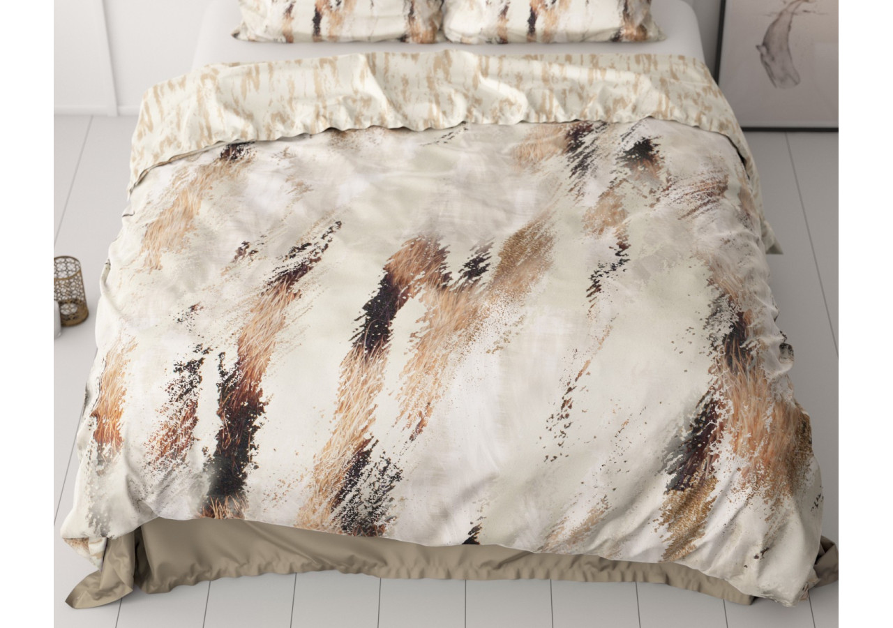 Housse de Couette Malvina Nude - 200 x 200/220 cm en Satin de Coton - 17019218 - Royal Textile