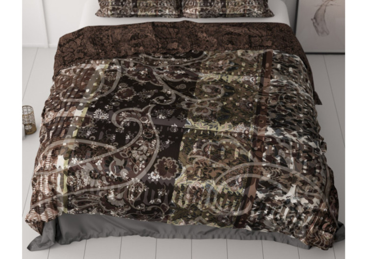 Housse de Couette Milena Bruin - 200 x 200/220 cm en Satin de Coton - 17019215 - Royal Textile