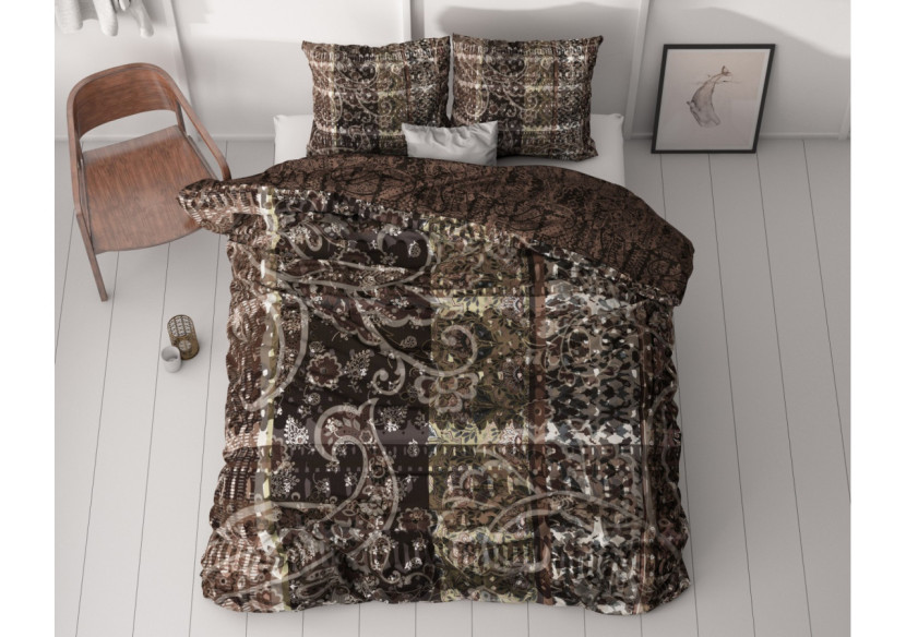 Housse de Couette Milena Bruin - 200 x 200/220 cm en Satin de Coton - 17019215 - Royal Textile