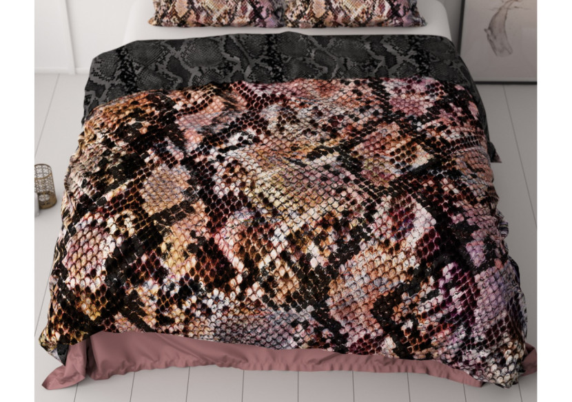 Housse de Couette Martina Noire - 240 x 200/220 cm en Satin de Coton - 17019207 - Royal Textile