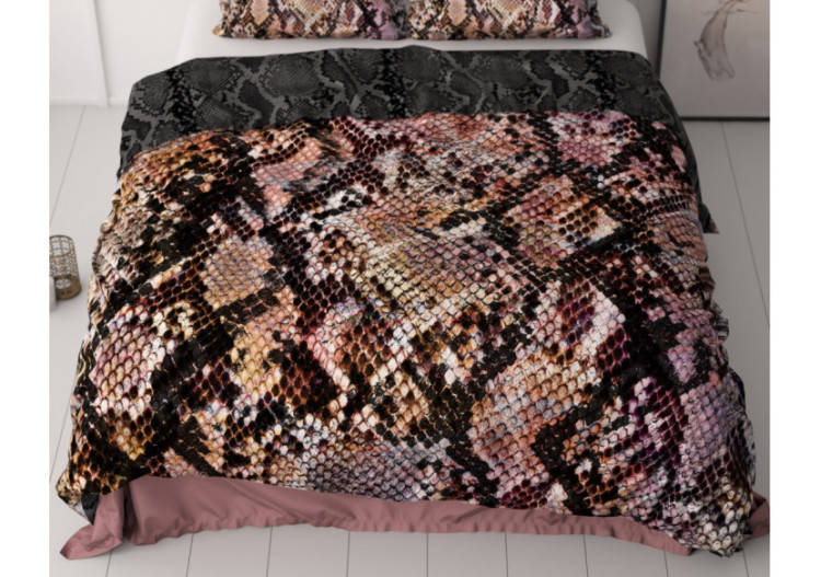 Housse de Couette Martina Noire - 140 x 200/220 cm en Satin de Coton - 17019205 - Royal Textile