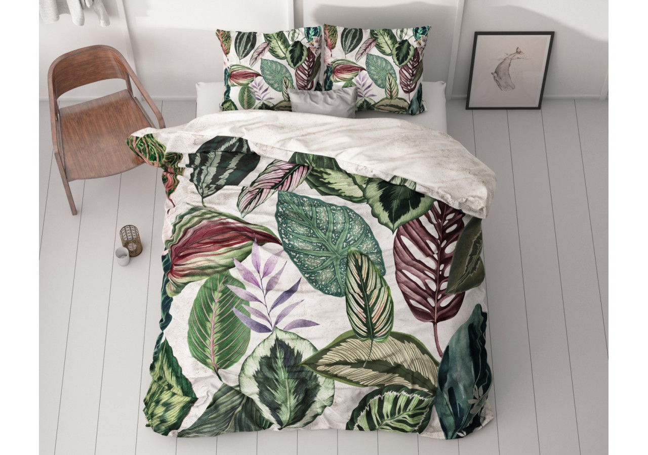 Housse de Couette Valentina Wit - 140 x 200/220 cm en Satin de Coton - 17019202 - Royal Textile