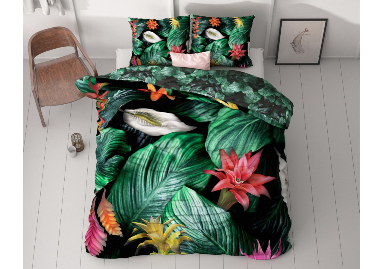 Couvre-lit Cintia Groen - Satin de coton 240 x 200/220 cm - 17019201 - Royal Textile