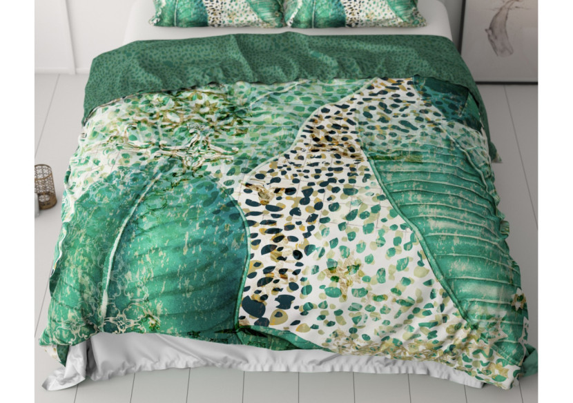 Housse de couette Morena Groen - 200 x 200/220 cm en Satin de Coton Luxe - 17019197 - Royal Textile
