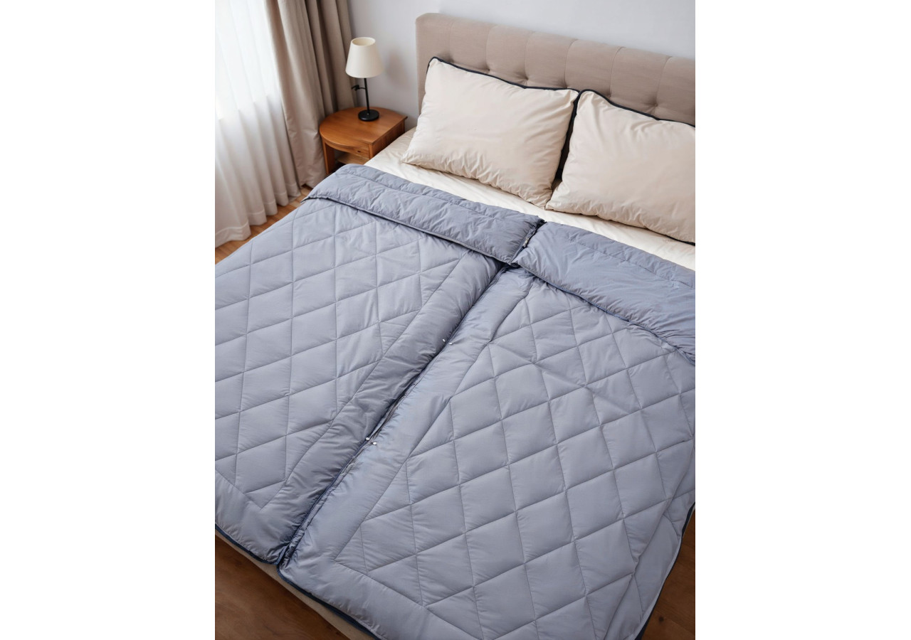 Couette Partenaire Grise - 200 x 220 cm avec housse intégrée - 17020274 - Sleeptime