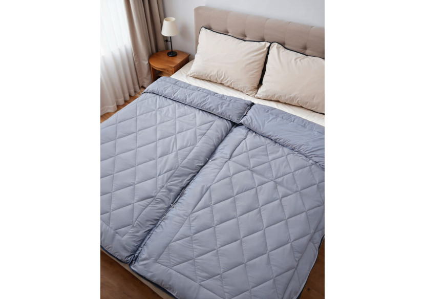 Couette Partenaire Grise - 200 x 220 cm avec housse intégrée - 17020274 - Sleeptime