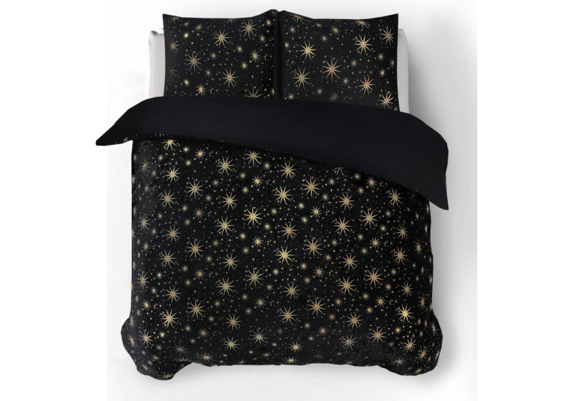 Housse de Couette Glamour Flanel Stars - Flanel Teddy Fleece Noir 140 x 200/220 - 17019082 - Sleeptime Housse de Couette Glamour Flanel Stars - Flanel Teddy Fleece Noir 140 x 200/220 - 17019082 - Sleeptime