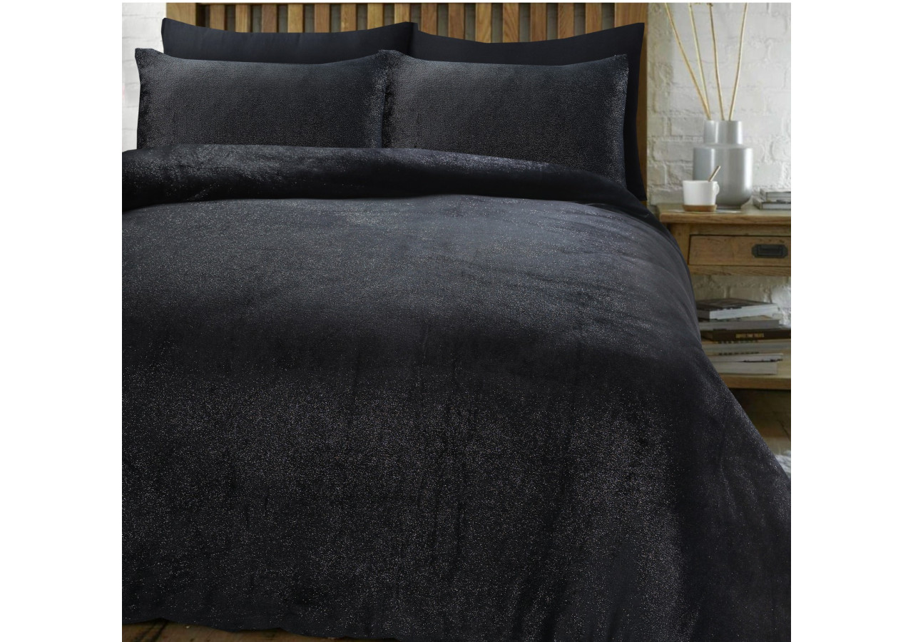 Housse de Couette Glamour Flanel - Noir 140 x 200/220 cm en Polyester - 17019079 - Sleeptime