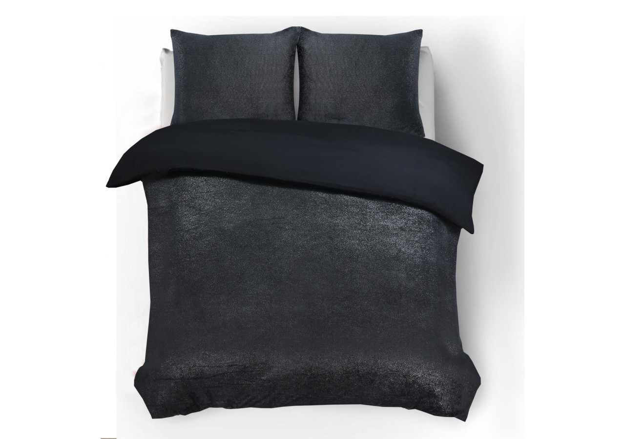 Housse de Couette Glamour Flanel - Noir 140 x 200/220 cm en Polyester - 17019079 - Sleeptime