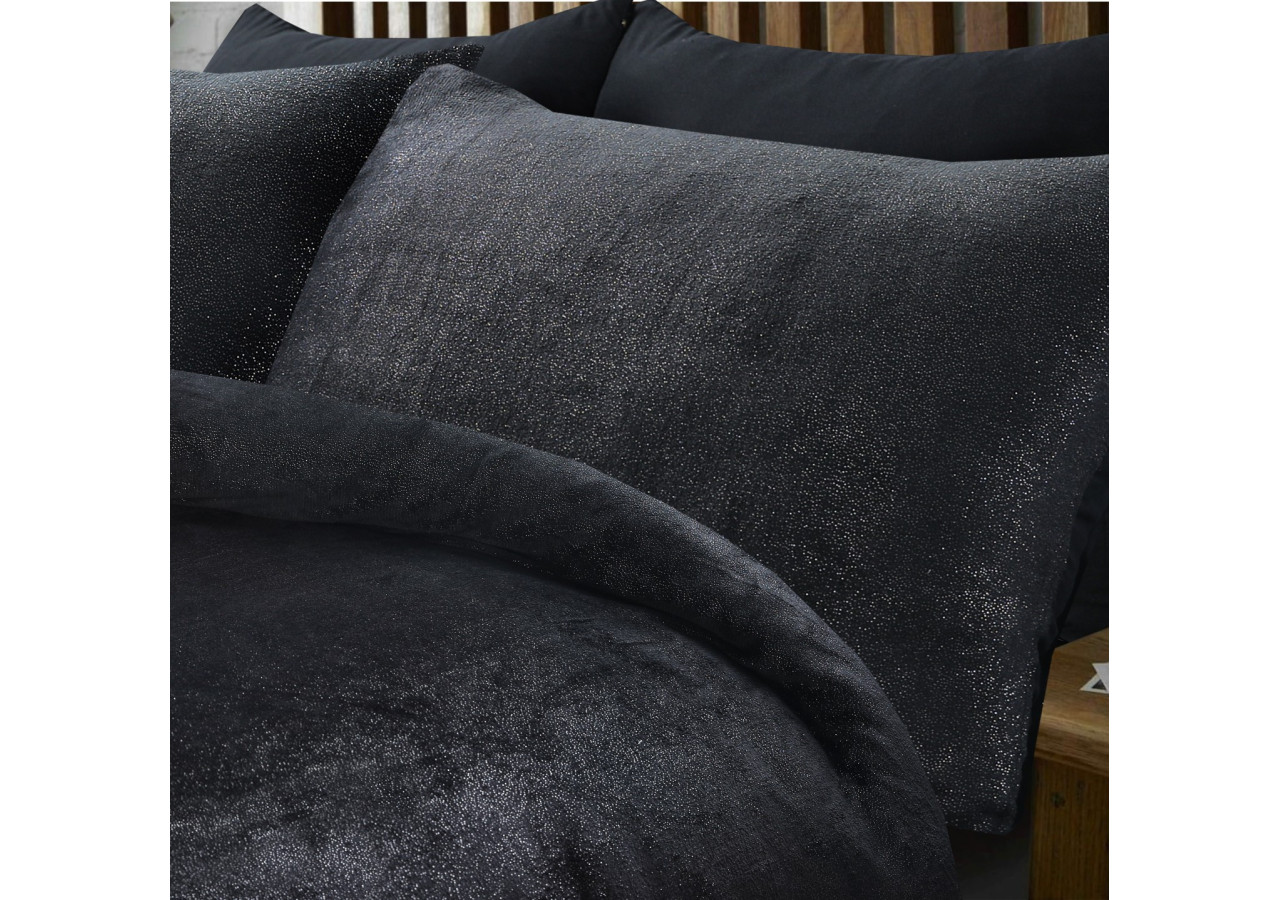 Housse de Couette Glamour Flanel - Noir 140 x 200/220 cm en Polyester - 17019079 - Sleeptime