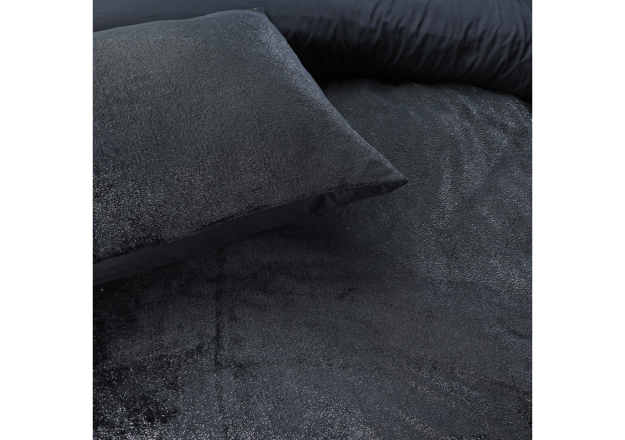 Housse de Couette Glamour Flanel - Noir 140 x 200/220 cm en Polyester - 17019079 - Sleeptime