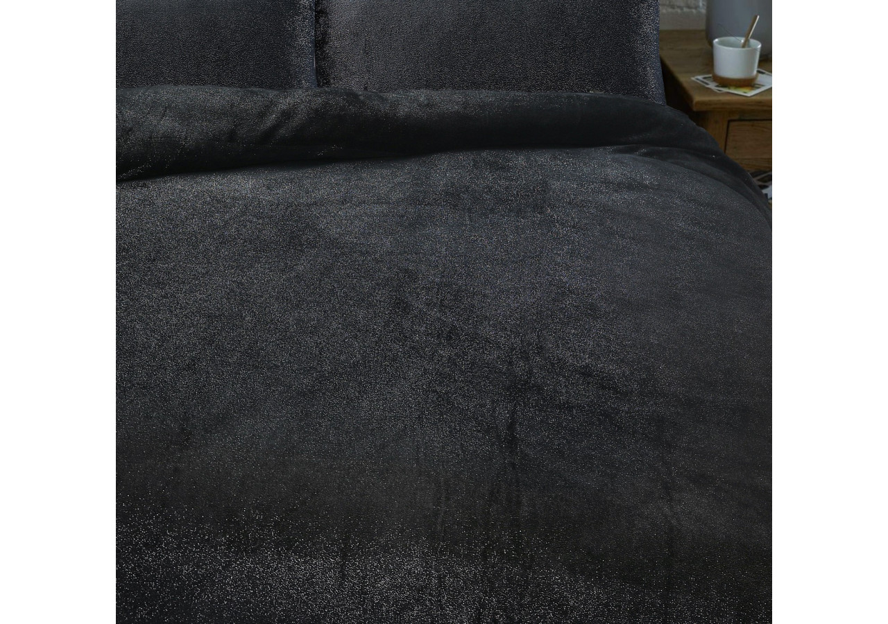 Housse de Couette Glamour Flanel - Noir 140 x 200/220 cm en Polyester - 17019079 - Sleeptime