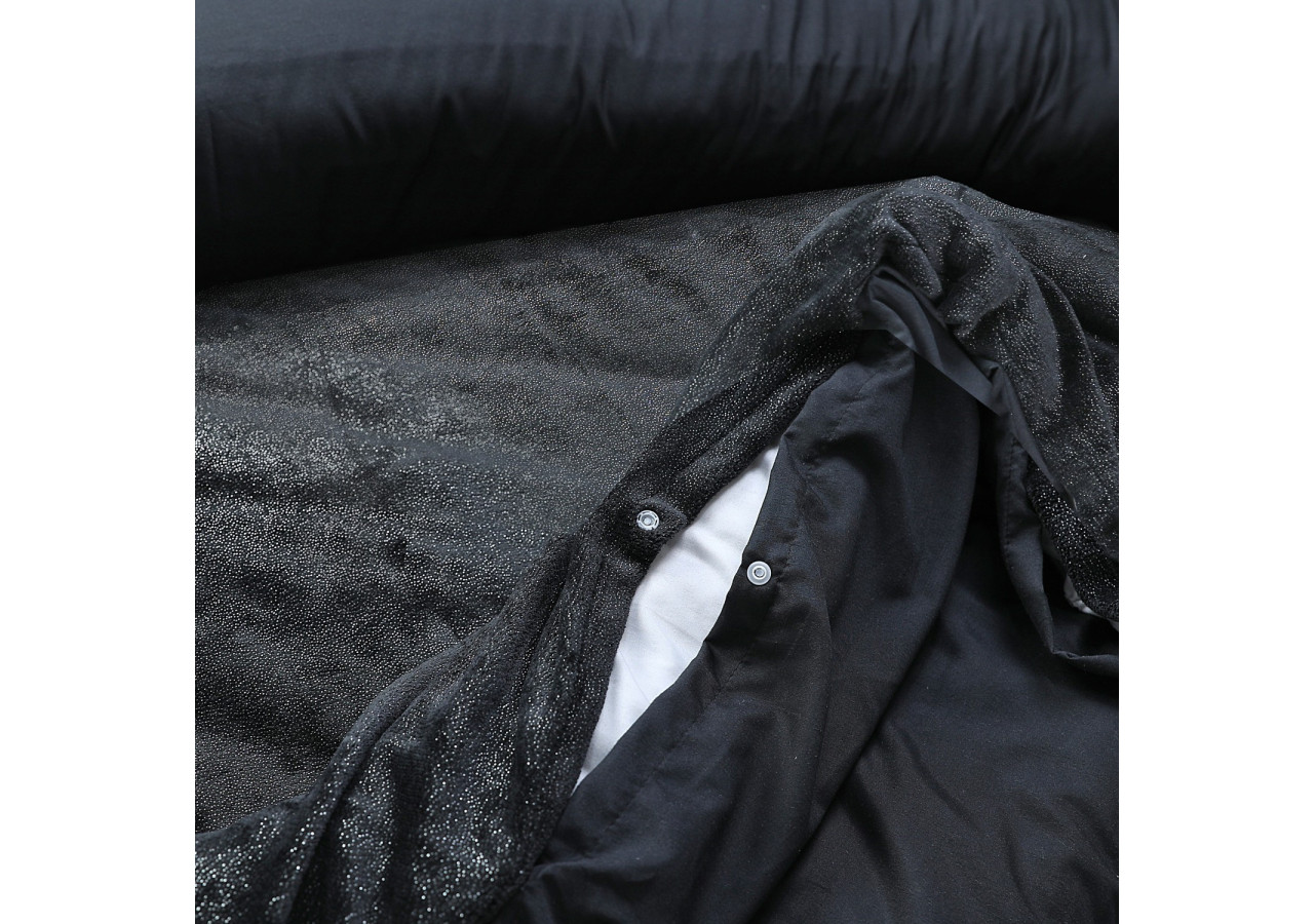 Housse de Couette Glamour Flanel - Noir 140 x 200/220 cm en Polyester - 17019079 - Sleeptime