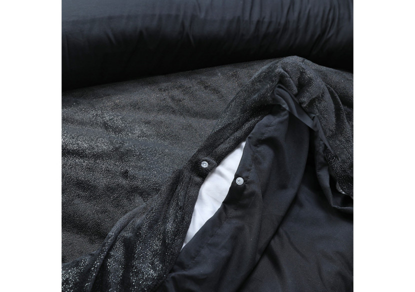 Housse de Couette Glamour Flanel - Noir 140 x 200/220 cm en Polyester - 17019079 - Sleeptime