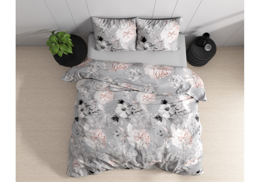 Housse de Couette Soraya Grise - 200 x 220 cm Chic - 15023778 - Dreamhouse