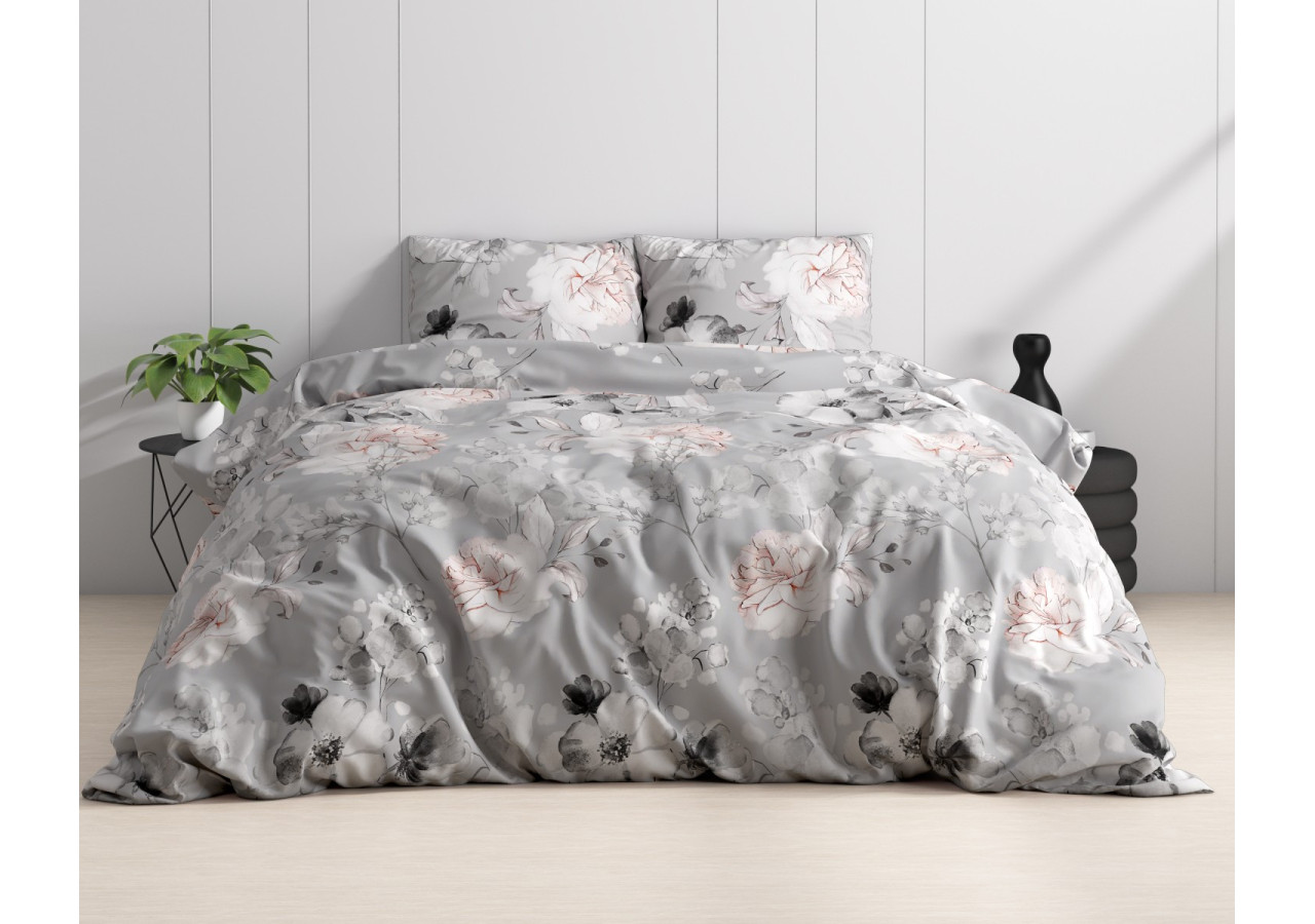 Housse de Couette Soraya Grise - 200 x 220 cm Chic - 15023778 - Dreamhouse