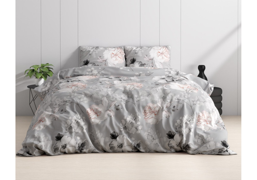 Housse de Couette Soraya Grise - 200 x 220 cm Chic - 15023778 - Dreamhouse