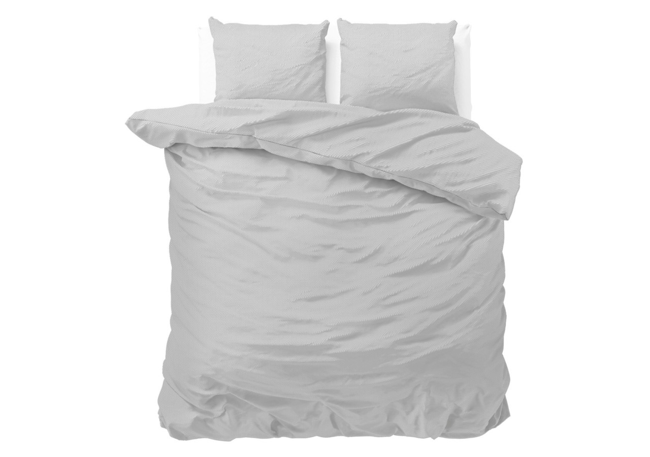 Housse de Couette Satin Point Grise - 200 x 220 cm, Micropercal - 14017374 - Zensation