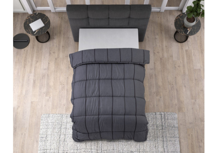 Couette Tout-en-Un Lazy Kees - 140 x 200 cm Antracite - 17016237 - Sleeptime