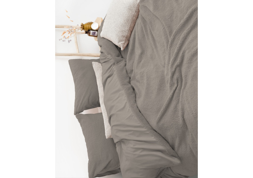 Housse de Couette Teddy - Kaki 240 x 220 cm - 17019180 - Sleeptime