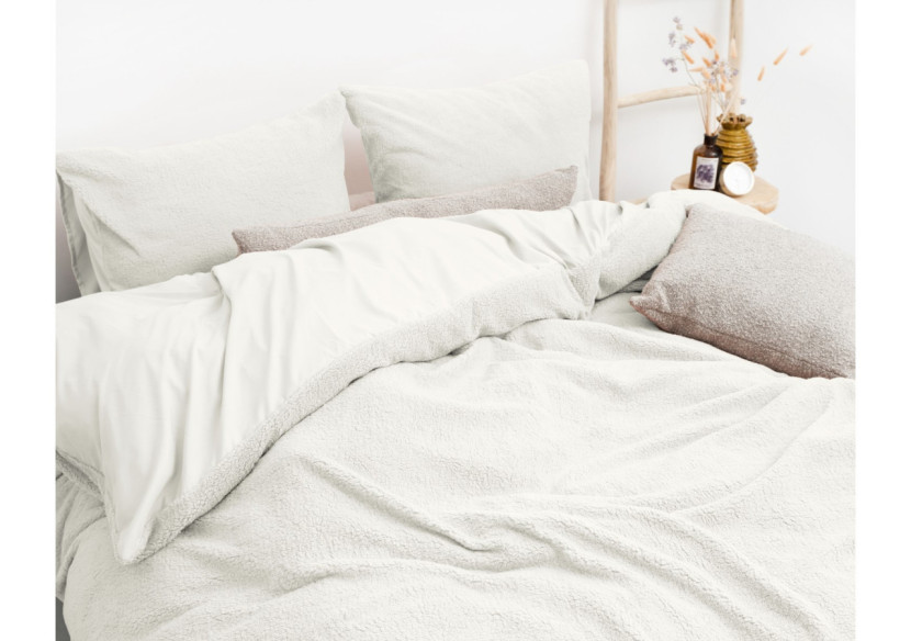 Housse de Couette Teddy Wit - 135 x 200 cm en Teddystof Douillet - 17015860 - Sleeptime
