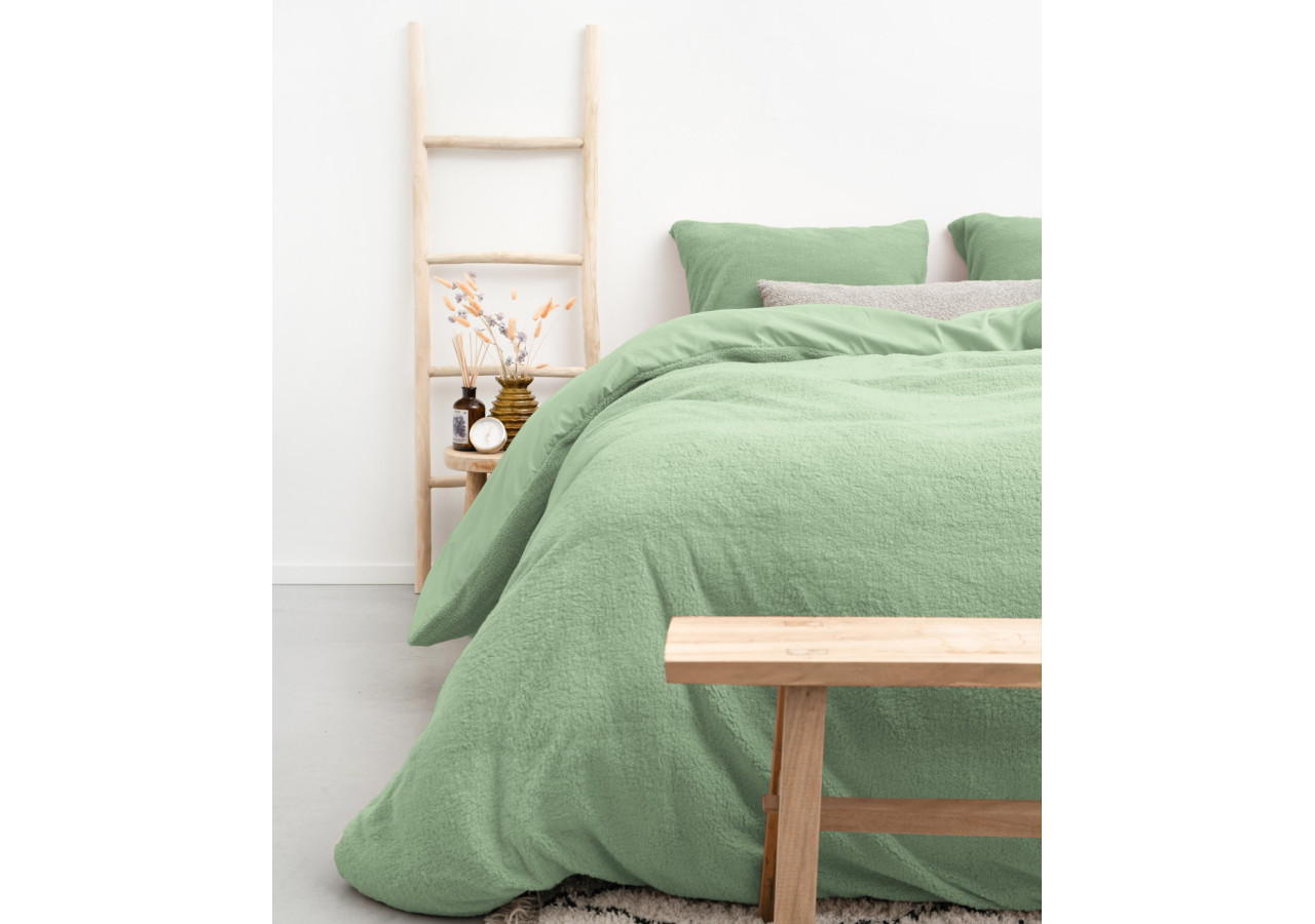 Housse de Couette Teddy - Vert Clair 140 x 220 cm - 17015575 - Sleeptime